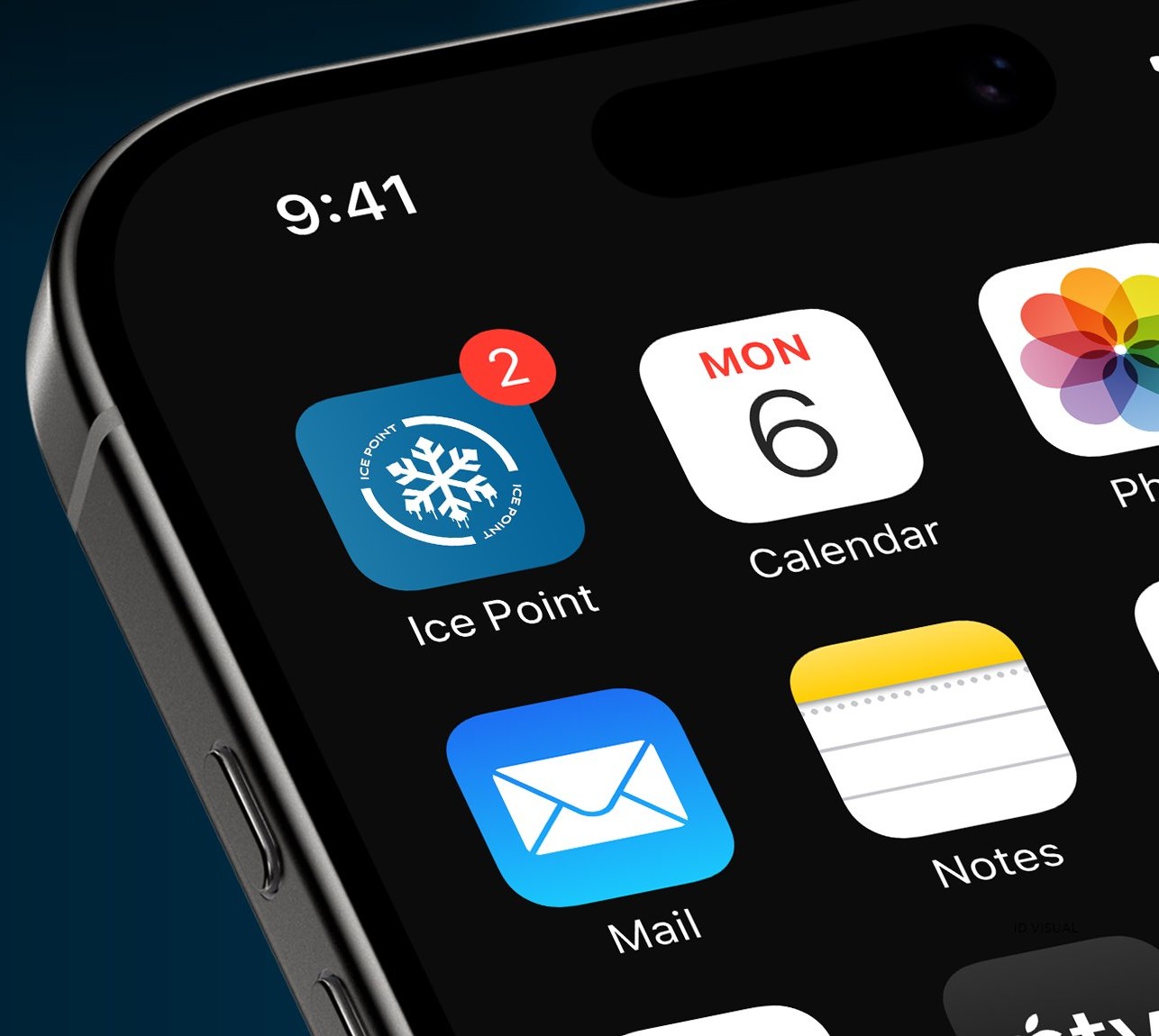 Ícone da IcePoint na tela inicial de um celular, pronto para abrir o WhatsApp