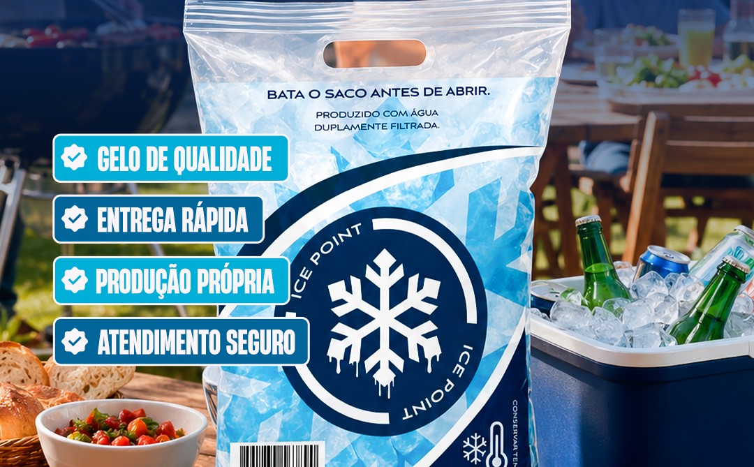 Gelo IcePoint em uso num churrasco em família